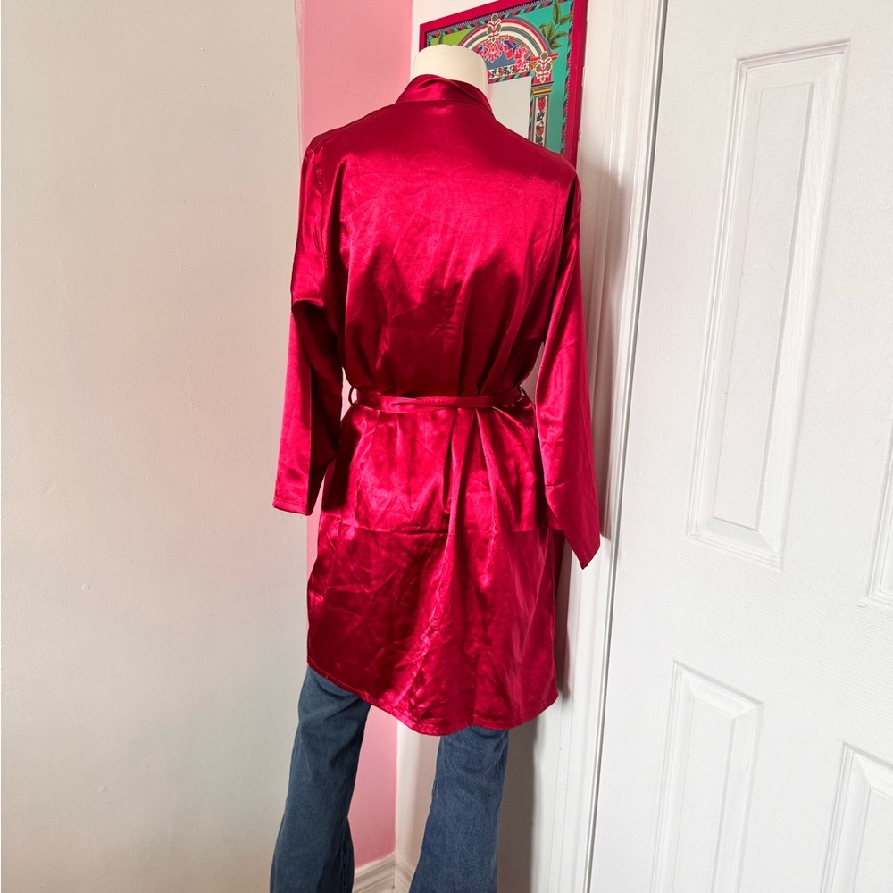 Red Satin Women’s Robe - Picture 3 of 4